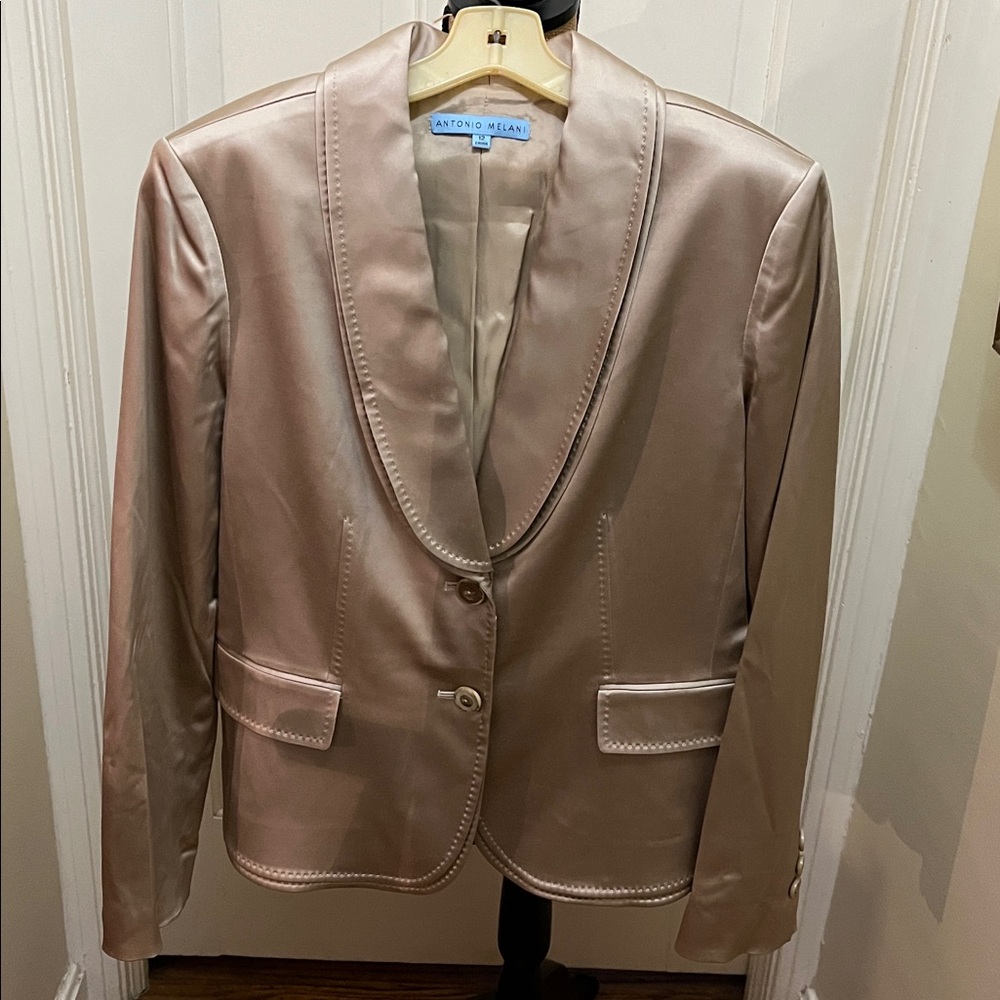 ANTONIO MELANI Taupe Satin Blazer